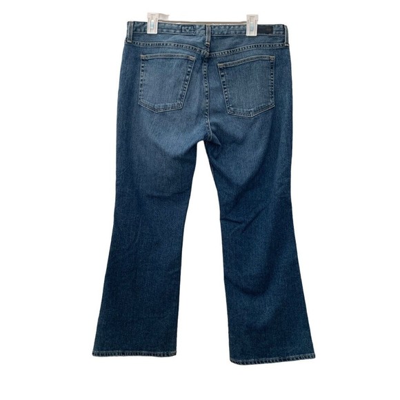 AG Adriano Goldschmied The Jodi High Rise Crop Flare Blue Denim Jean Size 32R - Picture 2 of 11